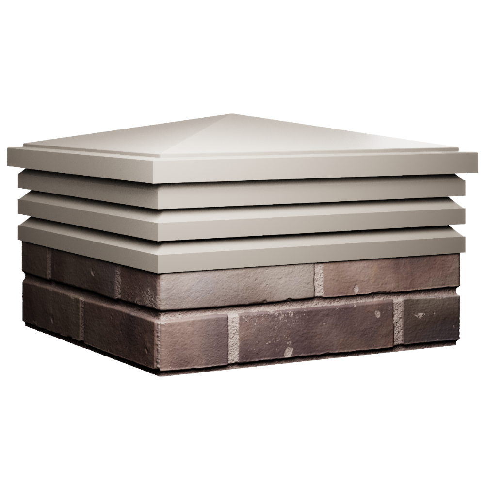 Колпак Zking Бона ХайТек Бежевый на столб 2х2 кирпича (513х513мм) в Орехово-Зуево фото