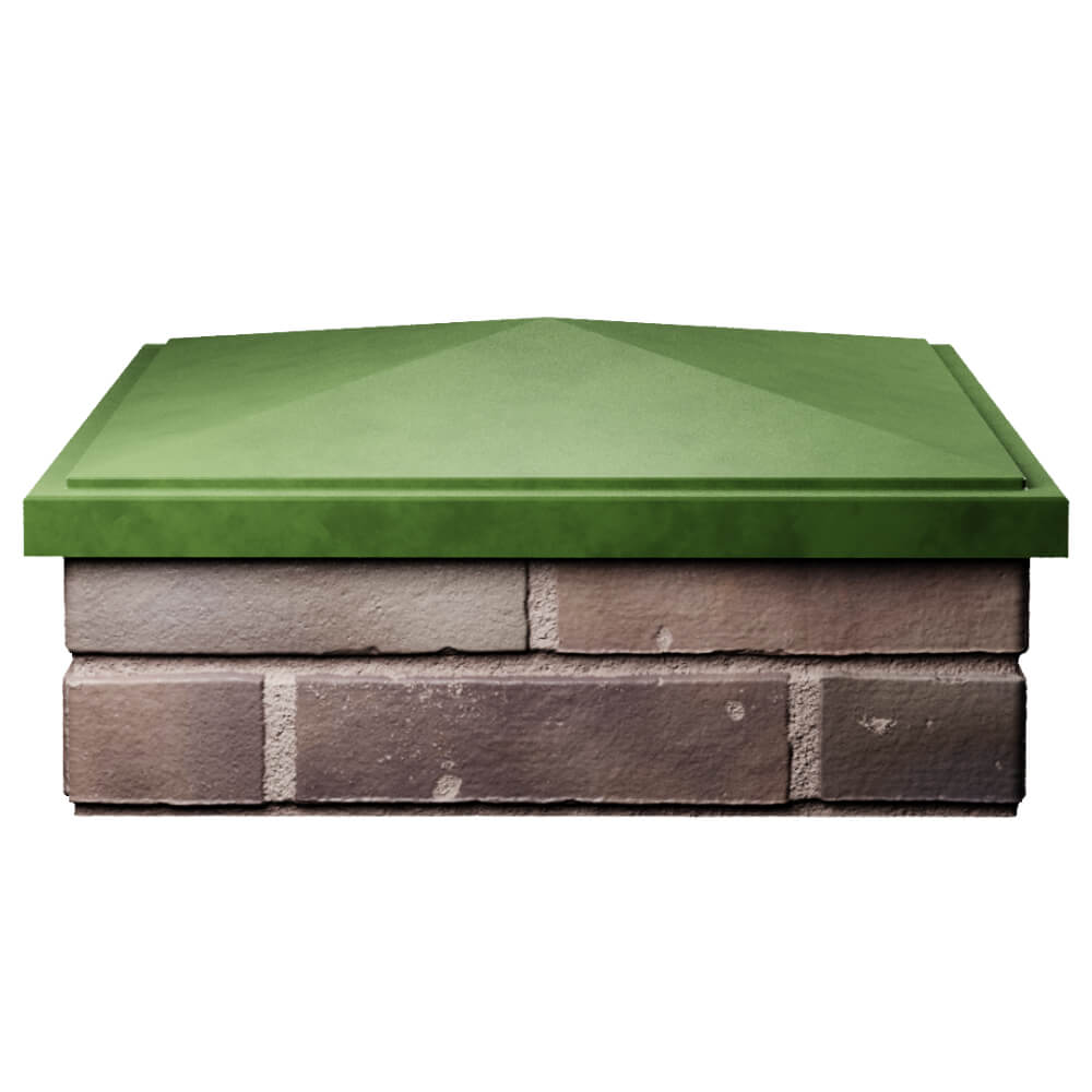 Колпак Zking БонаМоно Зеленый на столб 2х2 кирпича (515х515, 530х530мм) Орехово-Зуево фото