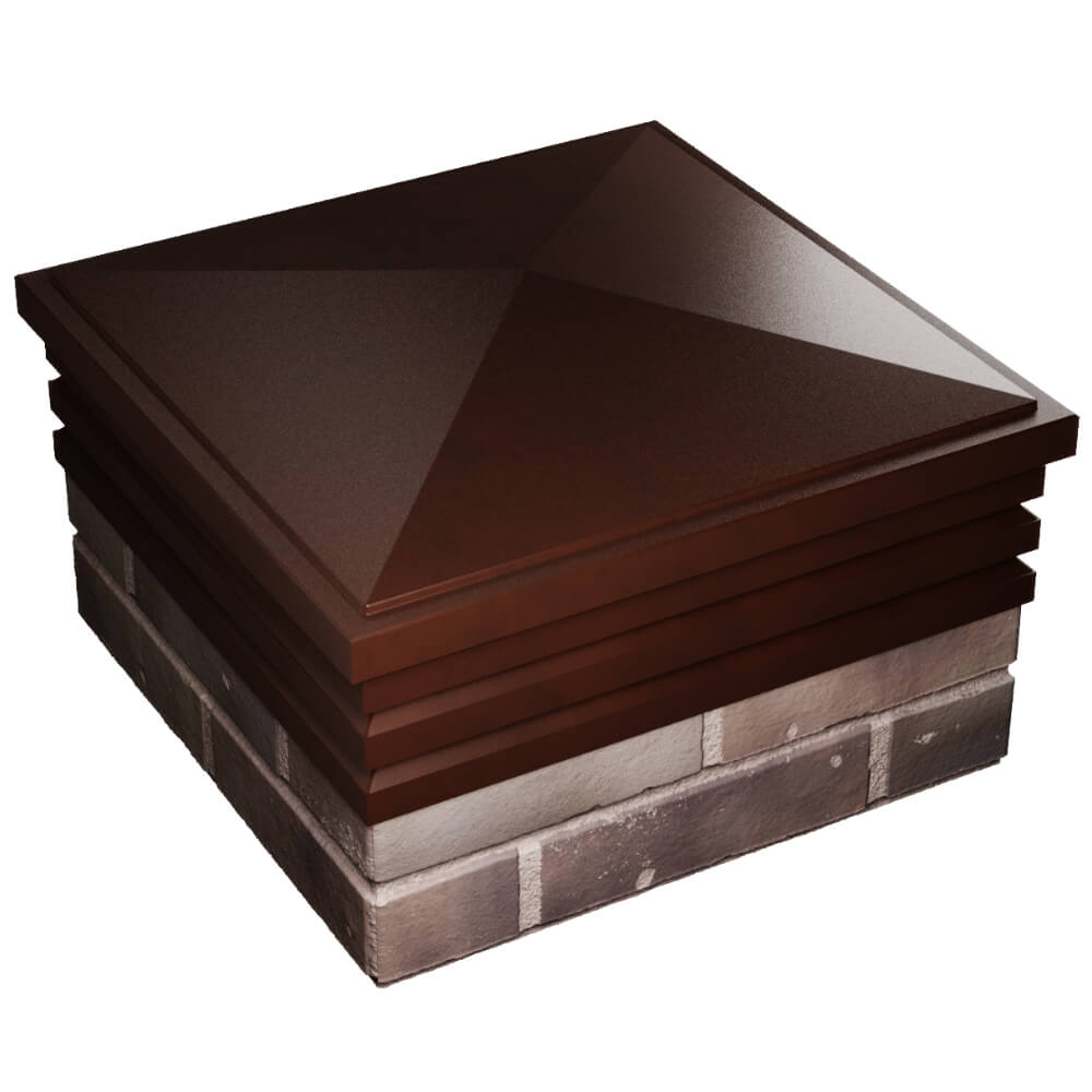 Колпак Zking Бона ХайТек Коричневый на столб 2х2 кирпича (513х513мм) в Орехово-Зуево фото