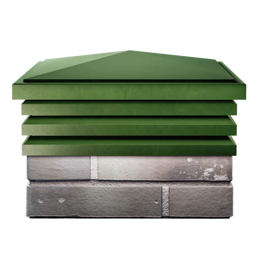 Колпак Zking Бона ХайТек Зеленый на столб 1.5х1.5 кирпича (385х385мм) Орехово-Зуево фото