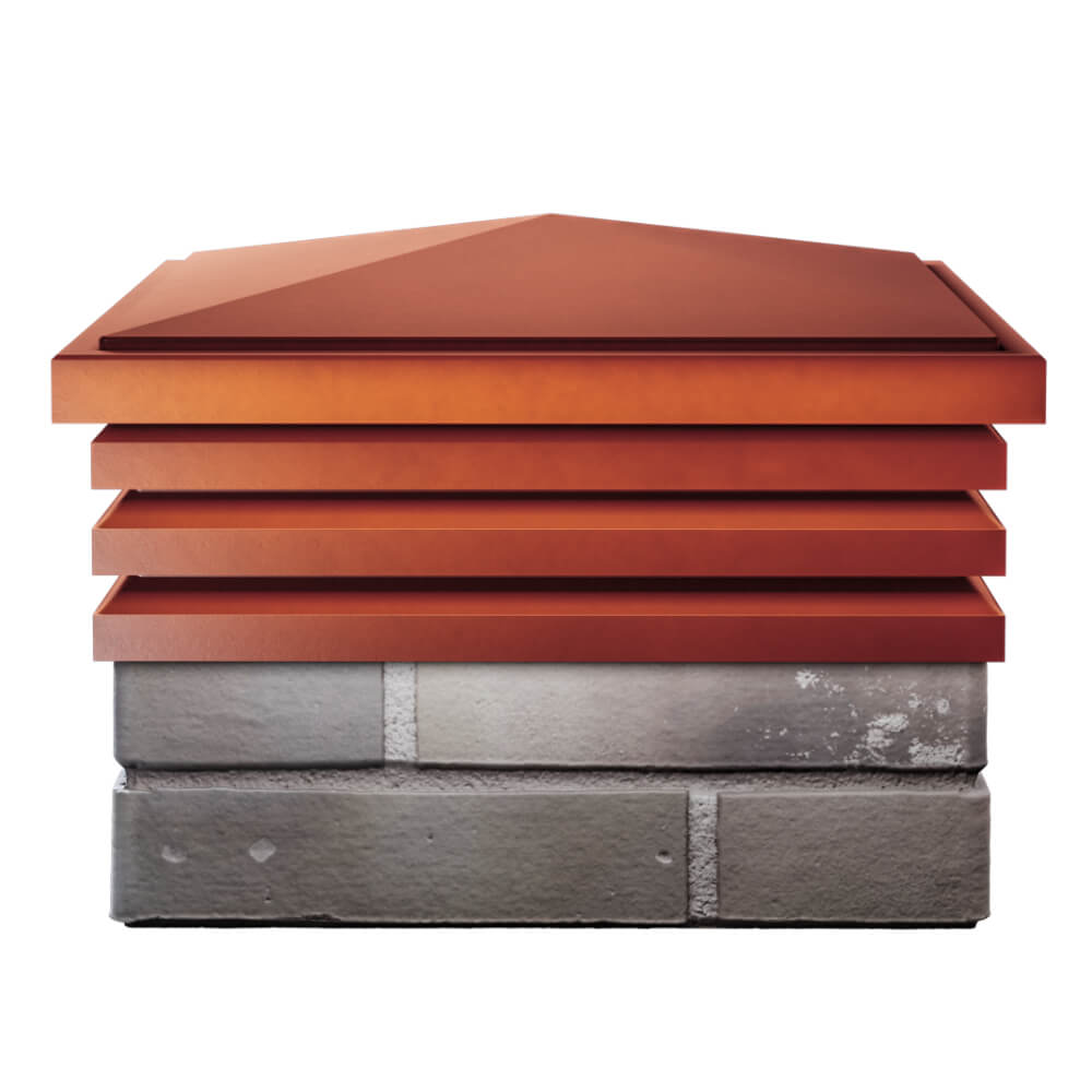 Колпак Zking Бона ХайТек Красный на столб 1.5х1.5 кирпича (385х385мм) Орехово-Зуево фото