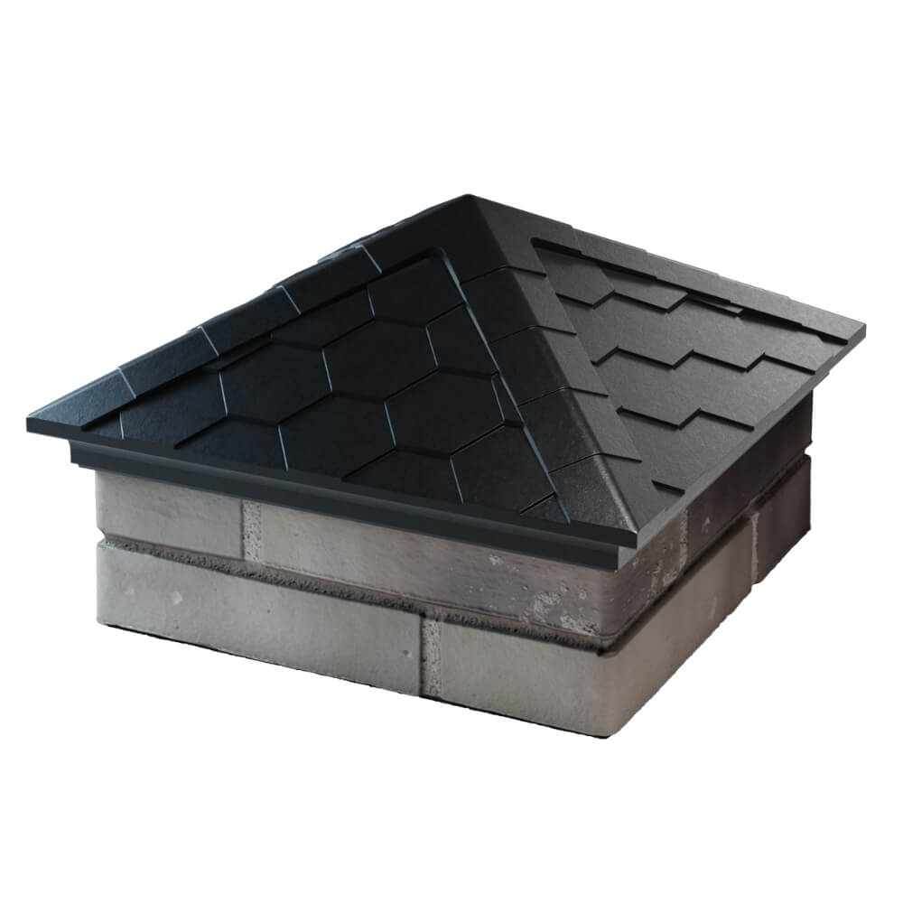 Колпак Zking Эверест Черный на столб 1.5х1.5 кирпича (390х390мм) в Орехово-Зуево фото