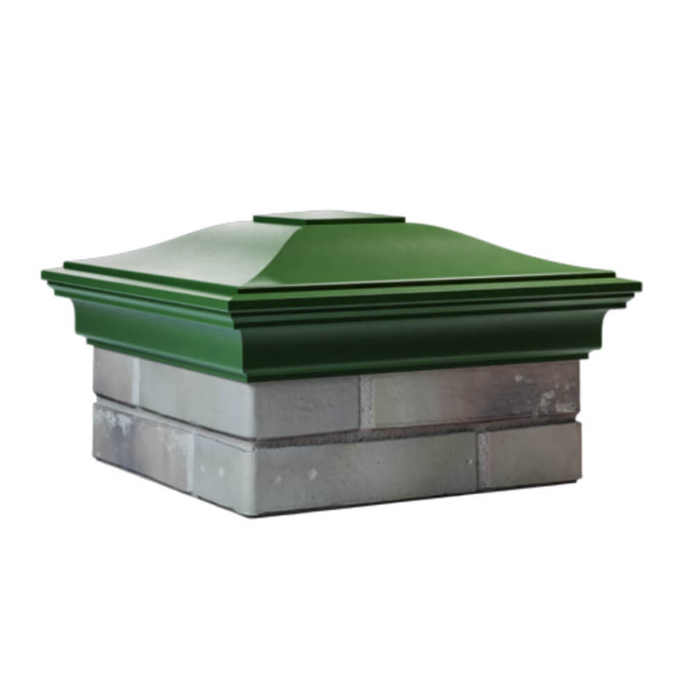 Колпак Zking Монблан Зеленый на столб 1.5х1.5 еврокирпича 0.7НФ (355х355мм) в Орехово-Зуево фото