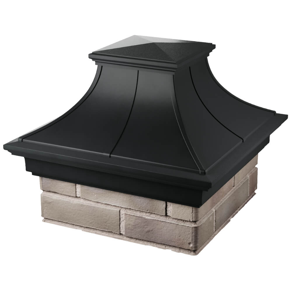 Колпак Zking Монблан Премиум Черный на столб 1.5х1.5 кирпича (385х385мм) в Орехово-Зуево фото