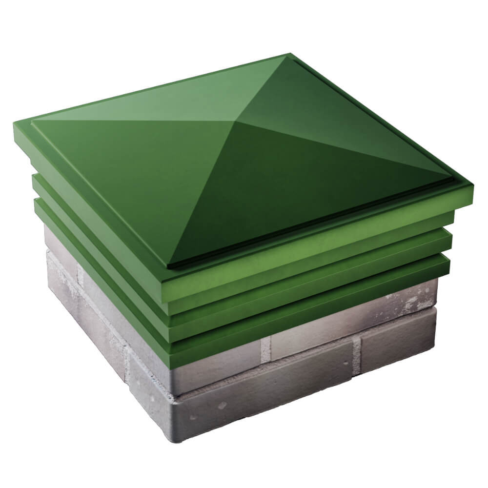 Колпак Zking Бона ХайТек Зеленый на столб 1.5х1.5 кирпича (385х385мм) в Орехово-Зуево фото