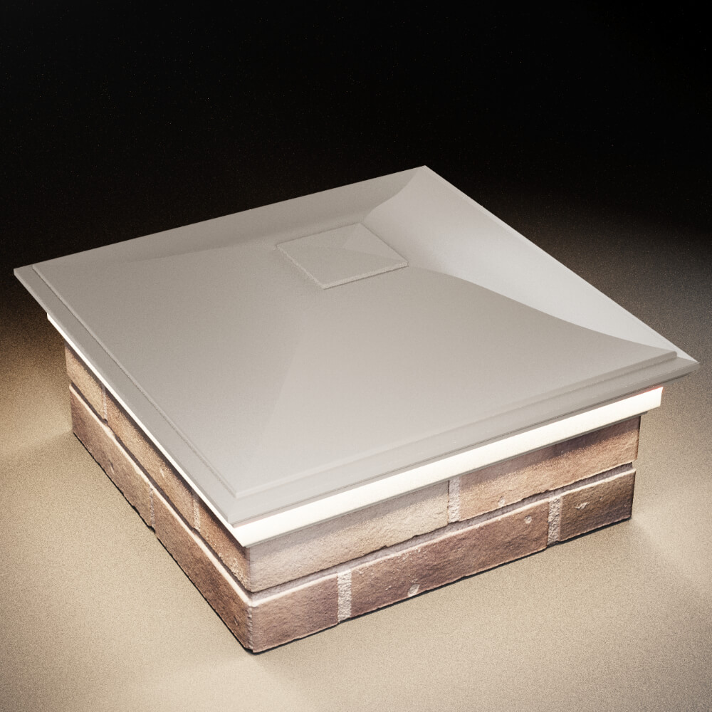 Колпак Zking Монблан Бежевый на столб 2х2 кирпича (515х515мм) c подсветкой в Орехово-Зуево фото