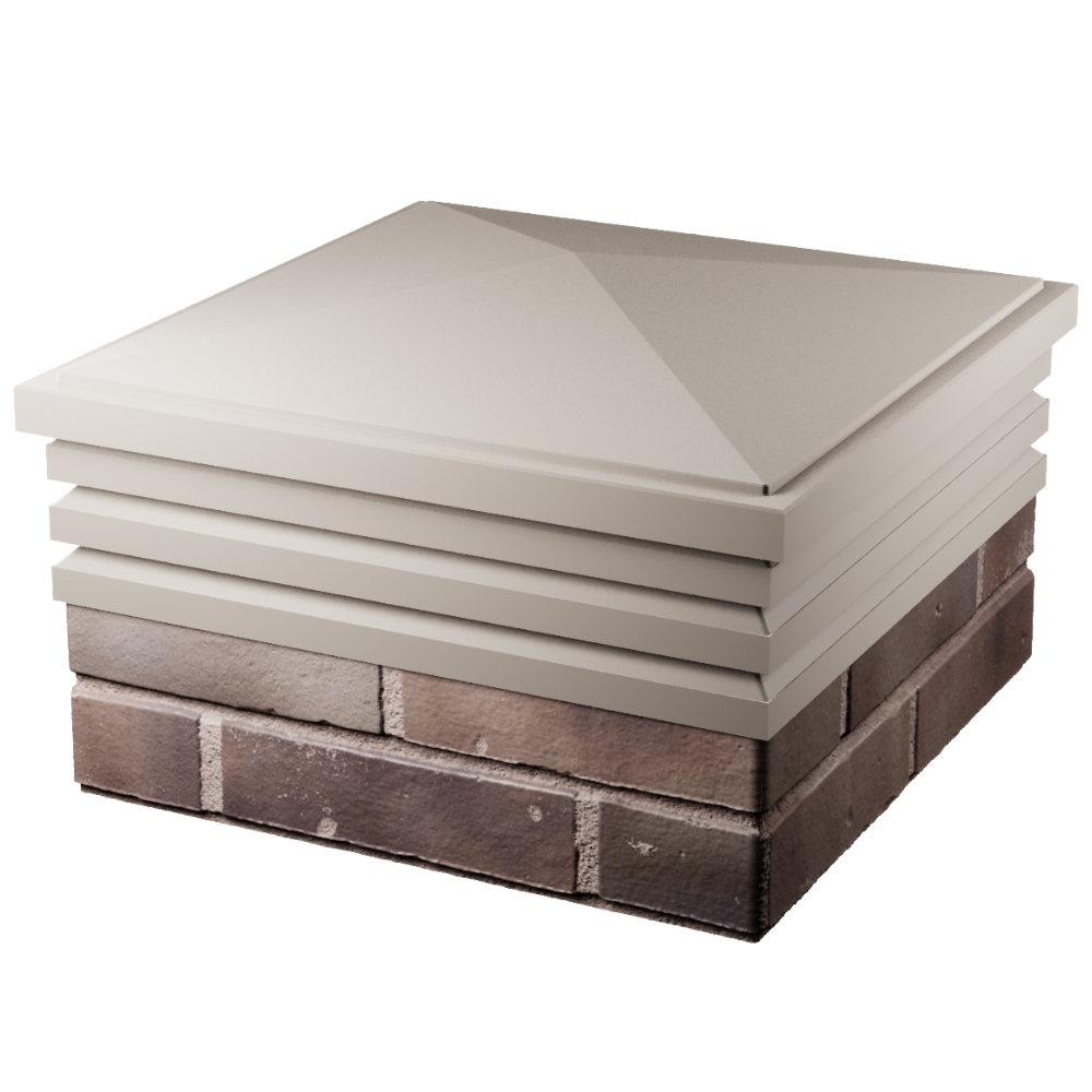 Колпак Zking Бона ХайТек Бежевый на столб 2х2 кирпича (513х513мм) в Орехово-Зуево фото