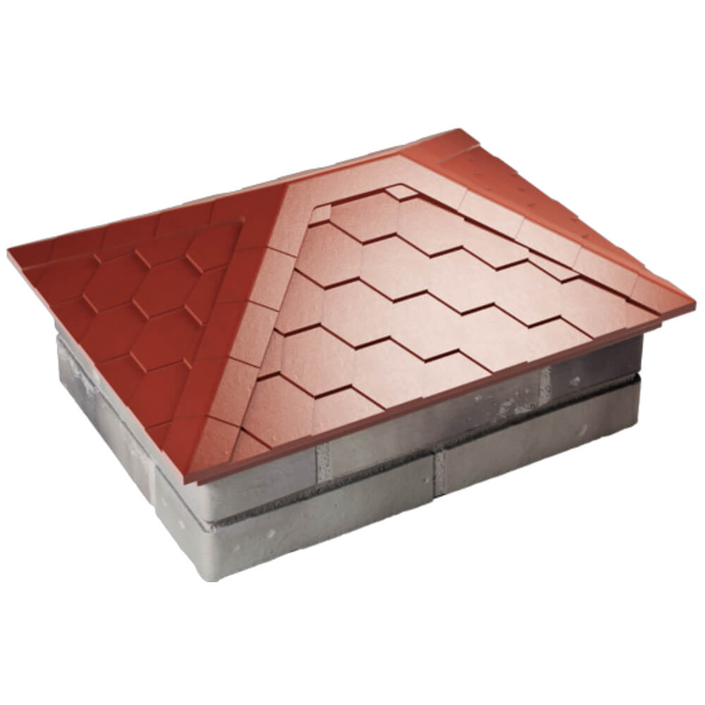 Колпак Zking Эверест Красный на столб 2х1.5 кирпича (520х390мм) Орехово-Зуево фото