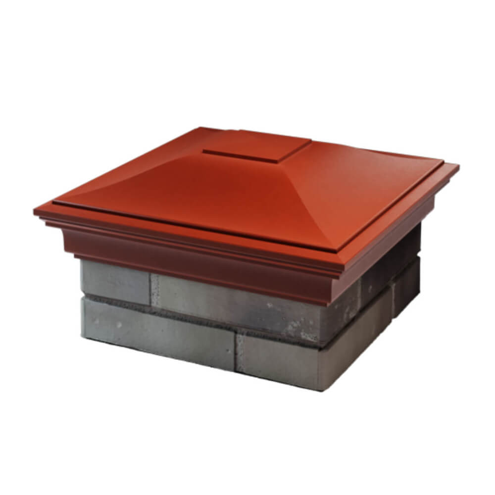 Колпак Zking Монблан Красный на столб 1.5х1.5 еврокирпича 0.7НФ (355х355мм) в Орехово-Зуево фото