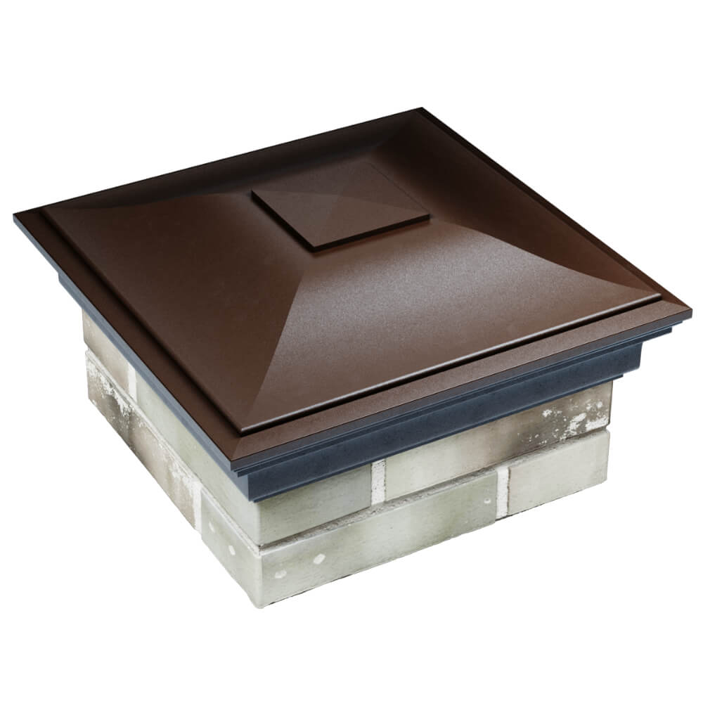 Колпак Zking Монблан Коричневый на столб 1.5х1.5 кирпича (385х385мм) в Орехово-Зуево фото