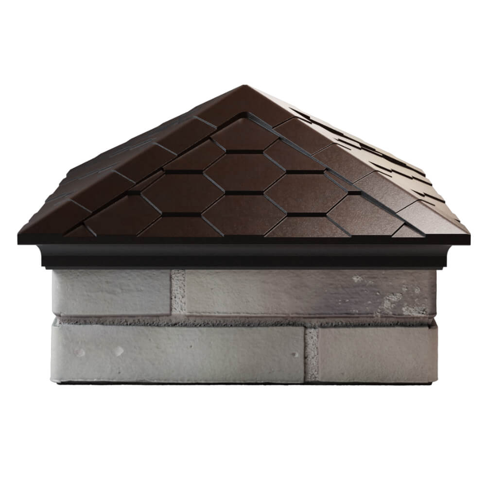 Колпак Zking Эверест Коричневый на столб 1.5х1.5 кирпича (390х390мм) Орехово-Зуево фото