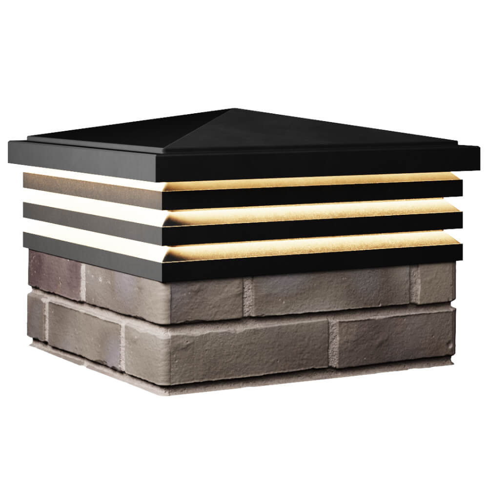 Колпак Zking Бона ХайТек Черный на столб 1.5х1.5 кирпича (385х385мм) с подсветкой в Орехово-Зуево фото