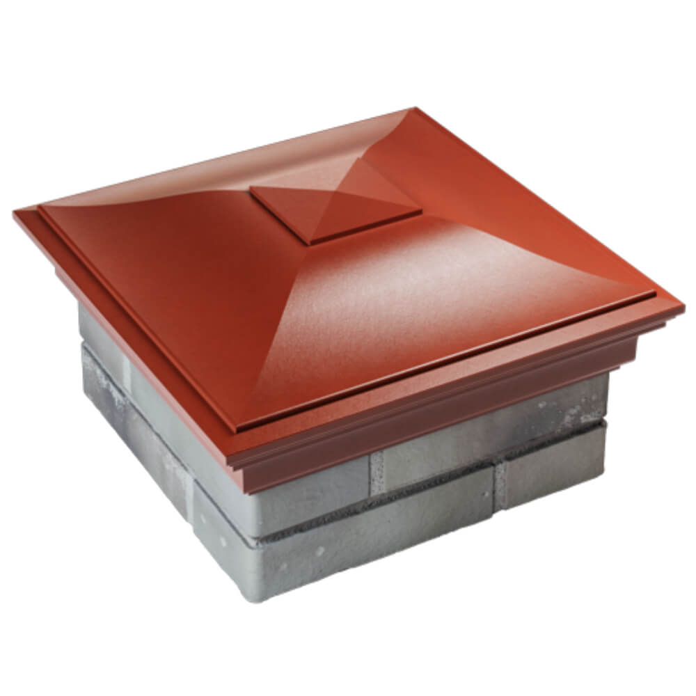 Колпак Zking Монблан Красный на столб 1.5х1.5 кирпича (385х385мм) в Орехово-Зуево фото