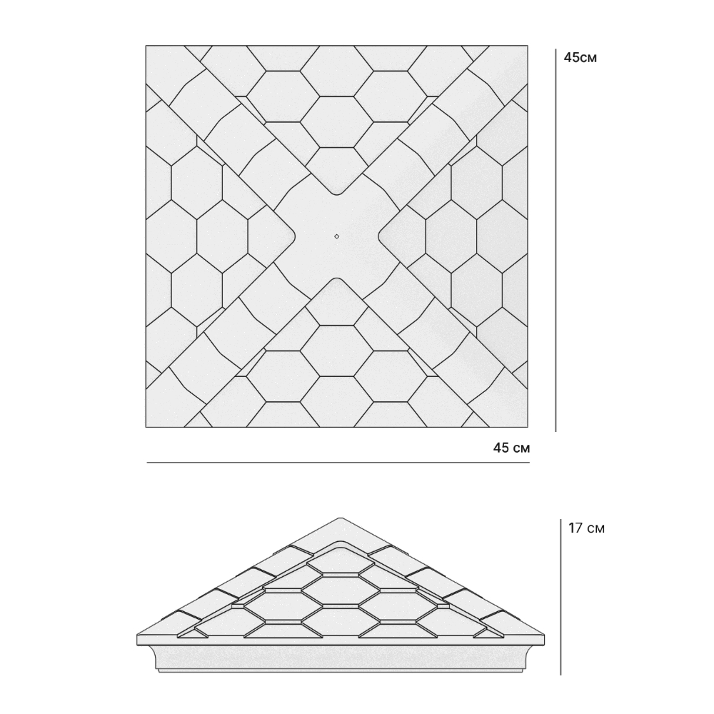 Колпак Zking Эверест Бежевый на столб 1.5х1.5 кирпича (390х390мм) в Орехово-Зуево фото