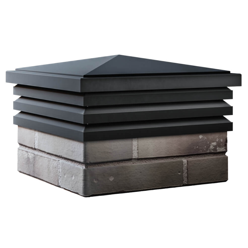 Колпак Zking Бона ХайТек Черный на столб 1.5х1.5 кирпича (385х385мм) в Орехово-Зуево фото