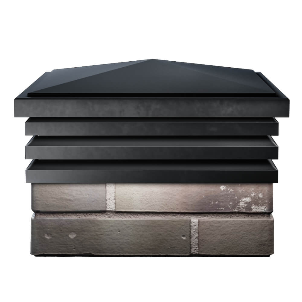 Колпак Zking Бона ХайТек Черный на столб 1.5х1.5 кирпича (385х385мм) Орехово-Зуево фото