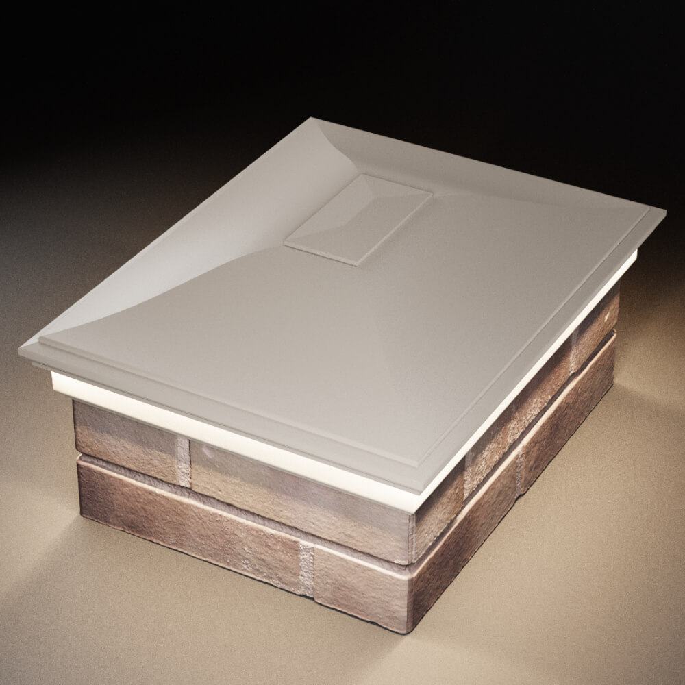 Колпак Zking Монблан Бежевый на столб 2х1.5 кирпича (515х385мм) c подсветкой в Орехово-Зуево фото