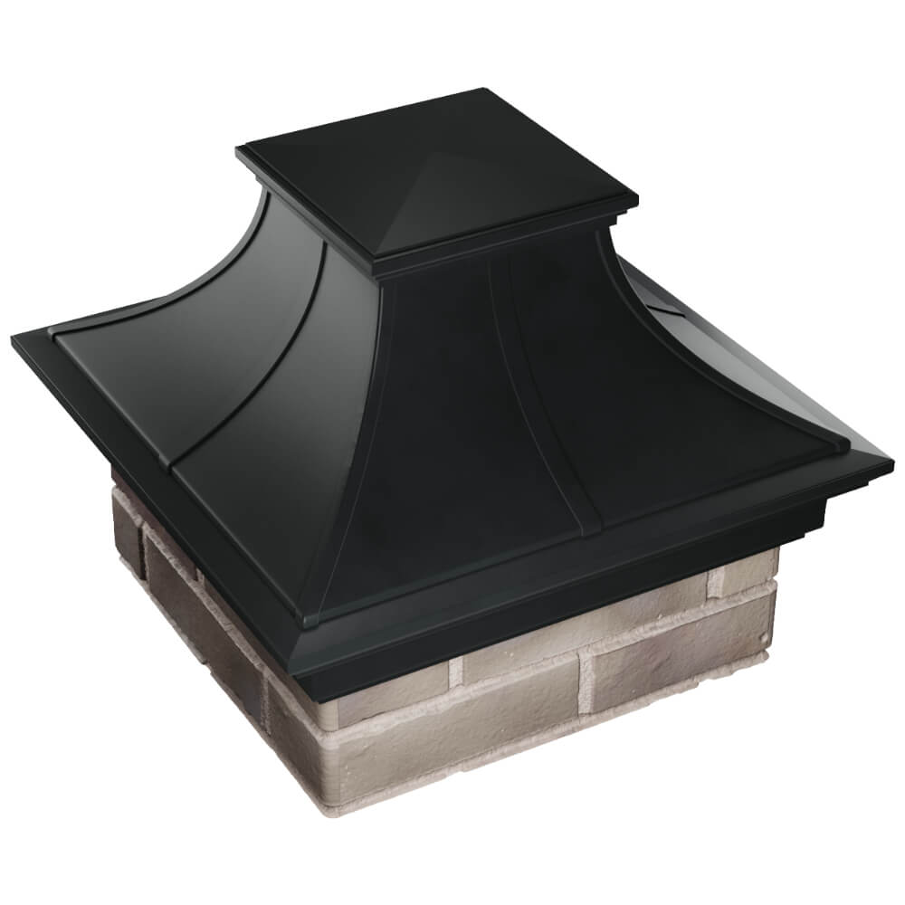 Колпак Zking Монблан Премиум Черный на столб 1.5х1.5 кирпича (385х385мм) в Орехово-Зуево фото