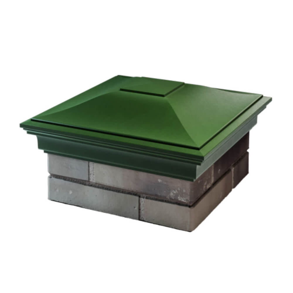 Колпак Zking Монблан Зеленый на столб 1.5х1.5 еврокирпича 0.7НФ (355х355мм) в Орехово-Зуево фото