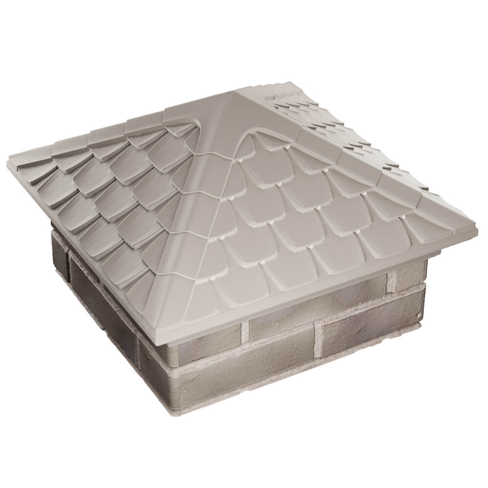 Колпак Zking Эльбрус Бежевый на столб 1.5х1.5 кирпича (385х385мм) в Орехово-Зуево фото