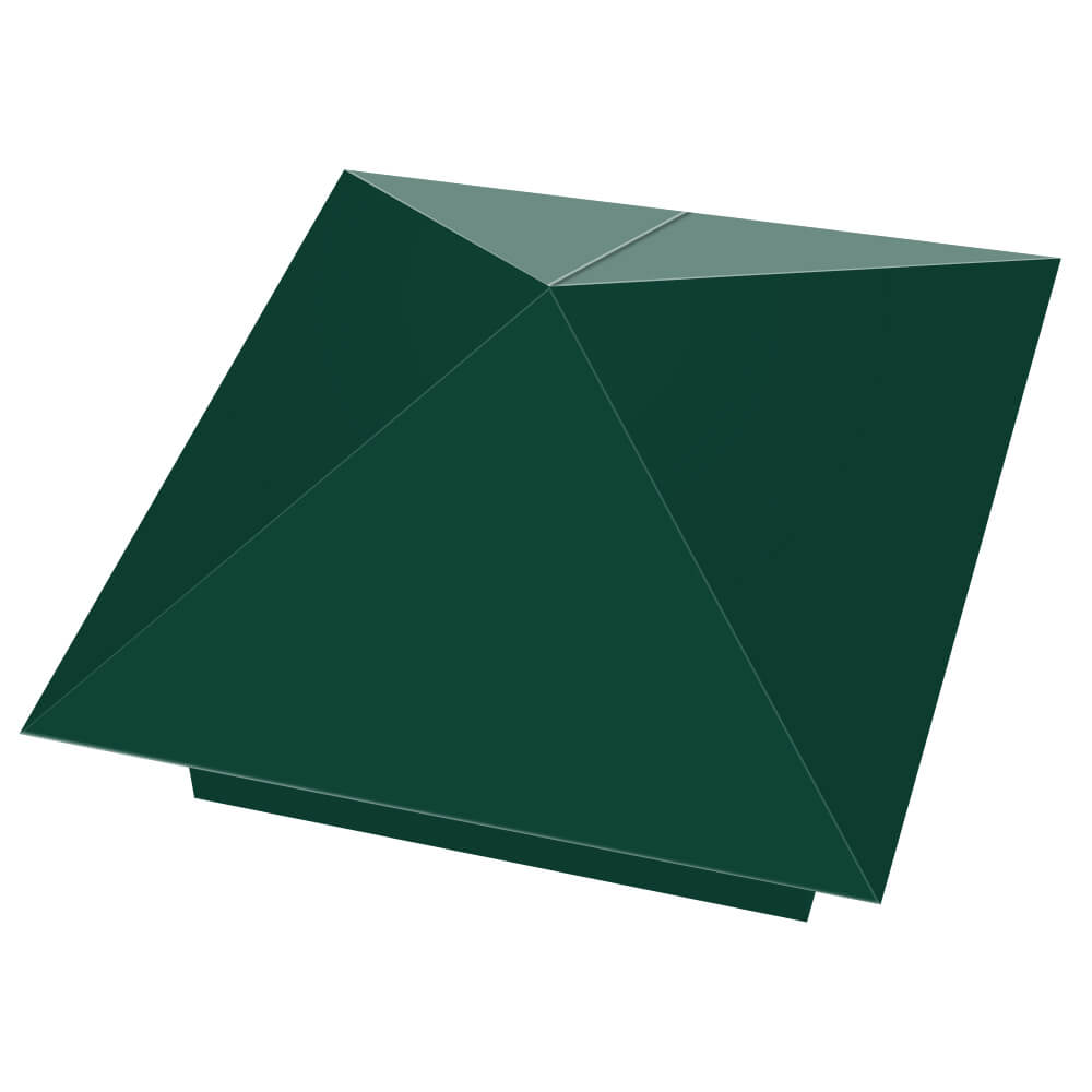 Колпак металлический 390х390мм RAL6005 Зеленый Мох заборный Орехово-Зуево фото