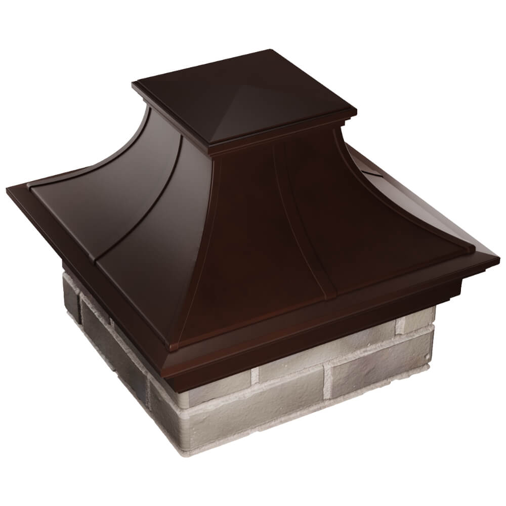 Колпак Zking Монблан Премиум Коричневый на столб 1.5х1.5 кирпича (385х385мм) в Орехово-Зуево фото