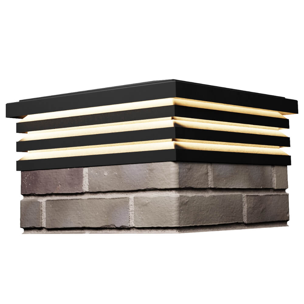 Колпак Zking Бона ХайТек Черный на столб 1.5х1.5 кирпича (385х385мм) с подсветкой в Орехово-Зуево фото