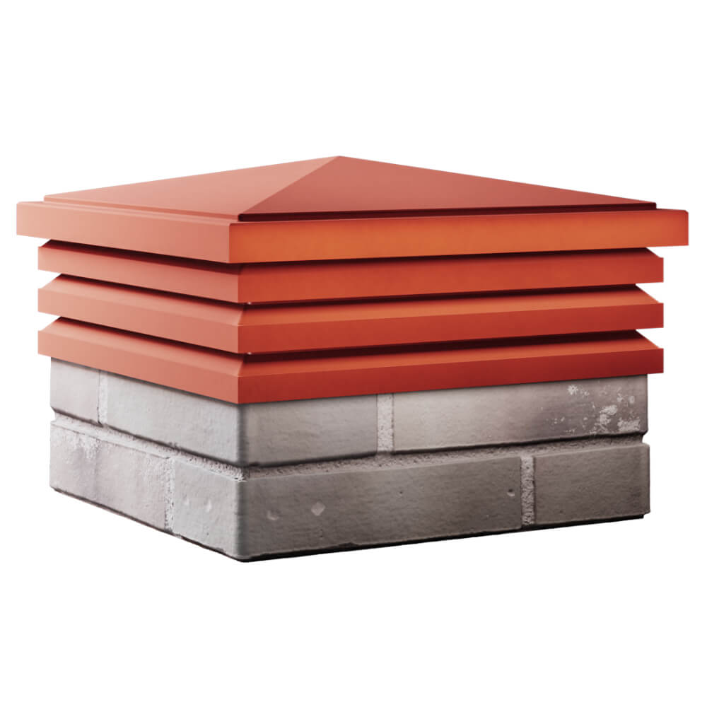 Колпак Zking Бона ХайТек Красный на столб 1.5х1.5 кирпича (385х385мм) в Орехово-Зуево фото