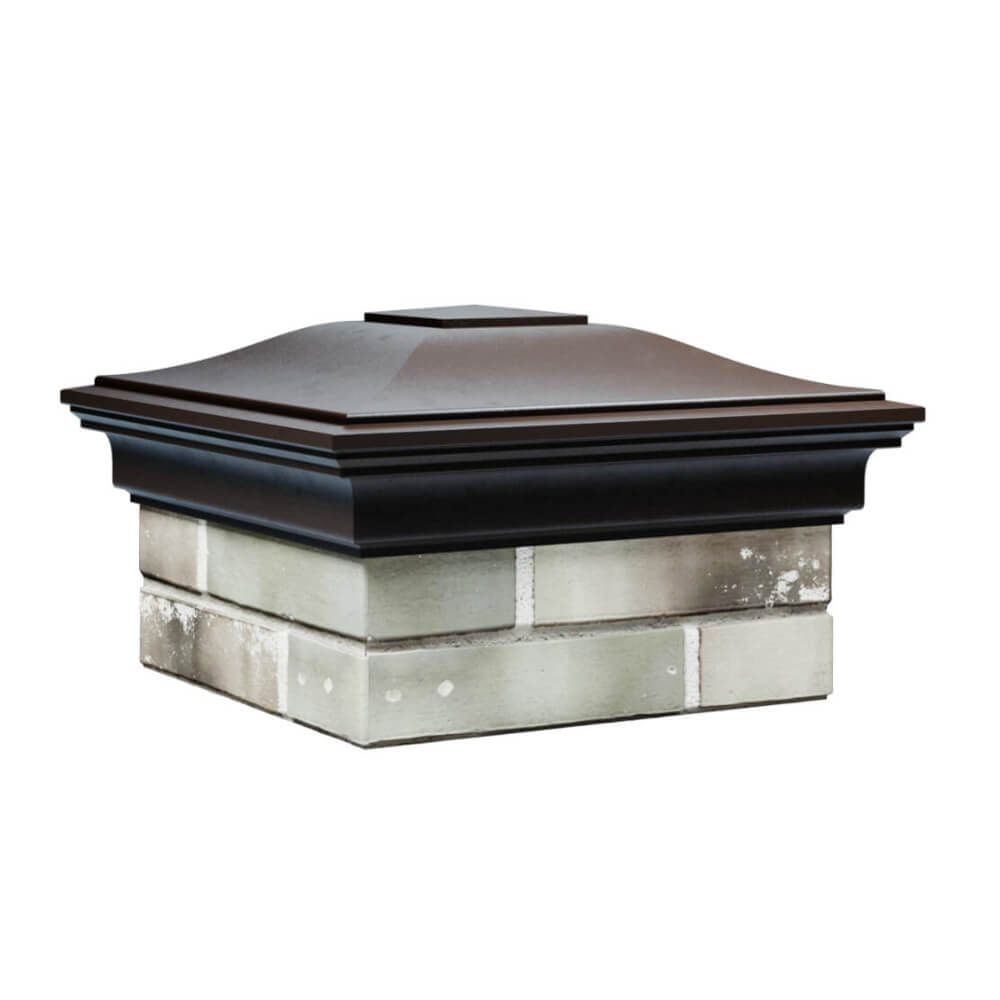 Колпак Zking Монблан Коричневый на столб 1.5х1.5 еврокирпича 0.7НФ (355х355мм) в Орехово-Зуево фото