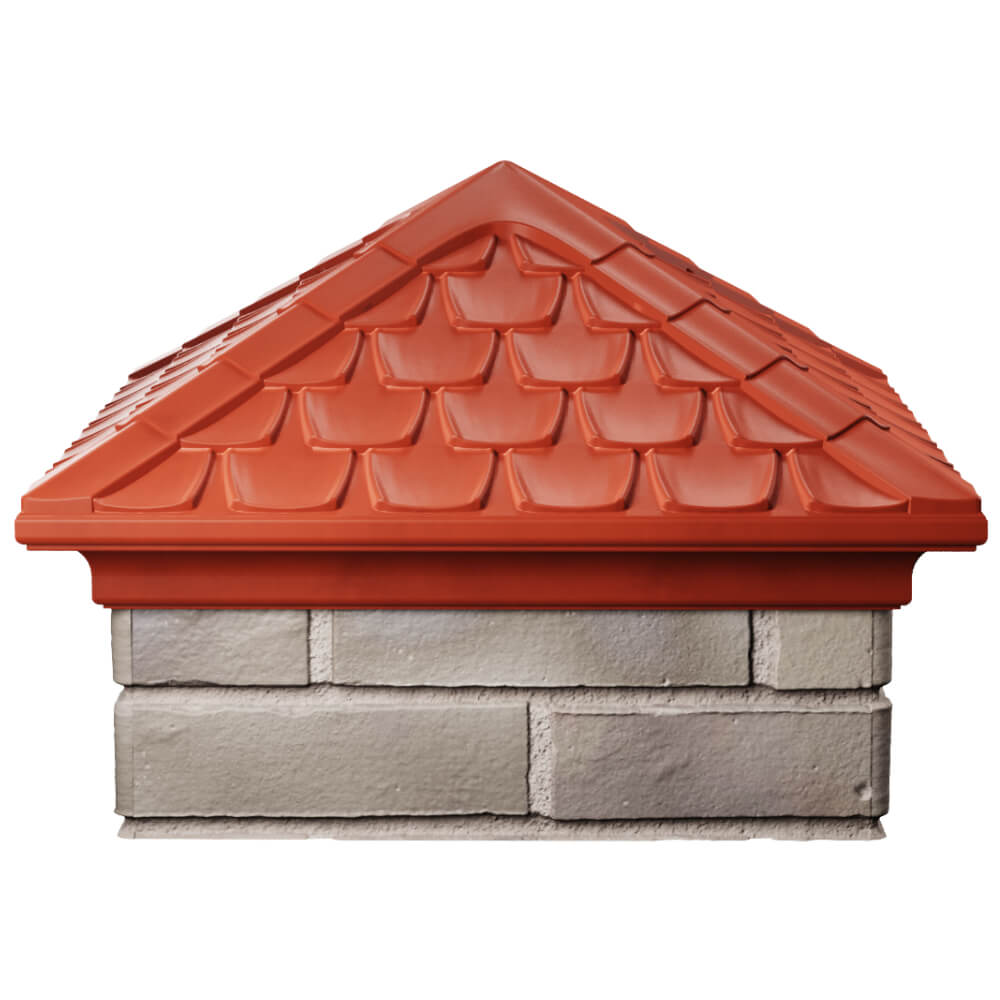 Колпак Zking Эльбрус Красный на столб 1.5х1.5 кирпича (385х385мм) Орехово-Зуево фото