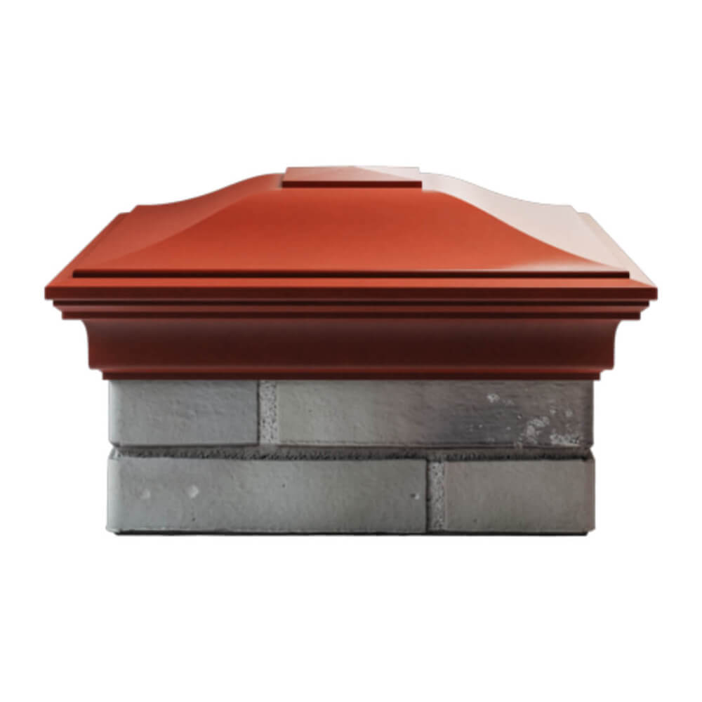 Колпак Zking Монблан Красный на столб 1.5х1.5 еврокирпича 0.7НФ (355х355мм) Орехово-Зуево фото