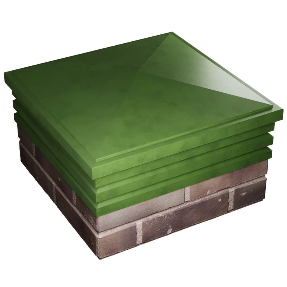 Колпак Zking Бона ХайТек Зеленый на столб 2х2 кирпича (513х513мм) в Орехово-Зуево фото