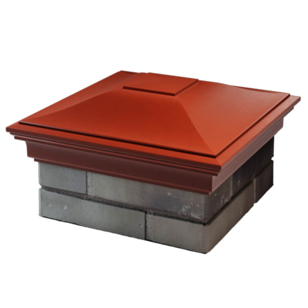 Колпак Zking Монблан Красный на столб 1.5х1.5 кирпича (385х385мм) в Орехово-Зуево фото