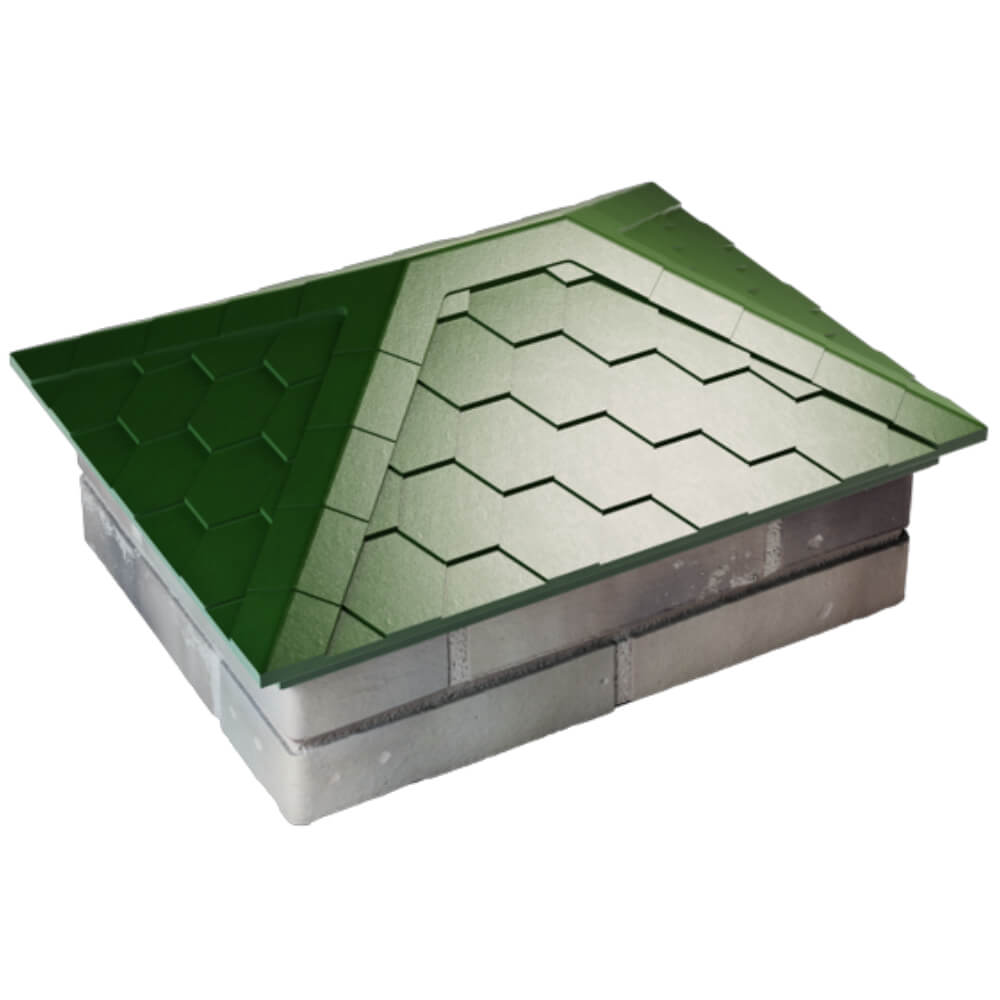 Колпак Zking Эверест Зеленый на столб 2х1.5 кирпича (520х390мм) Орехово-Зуево фото