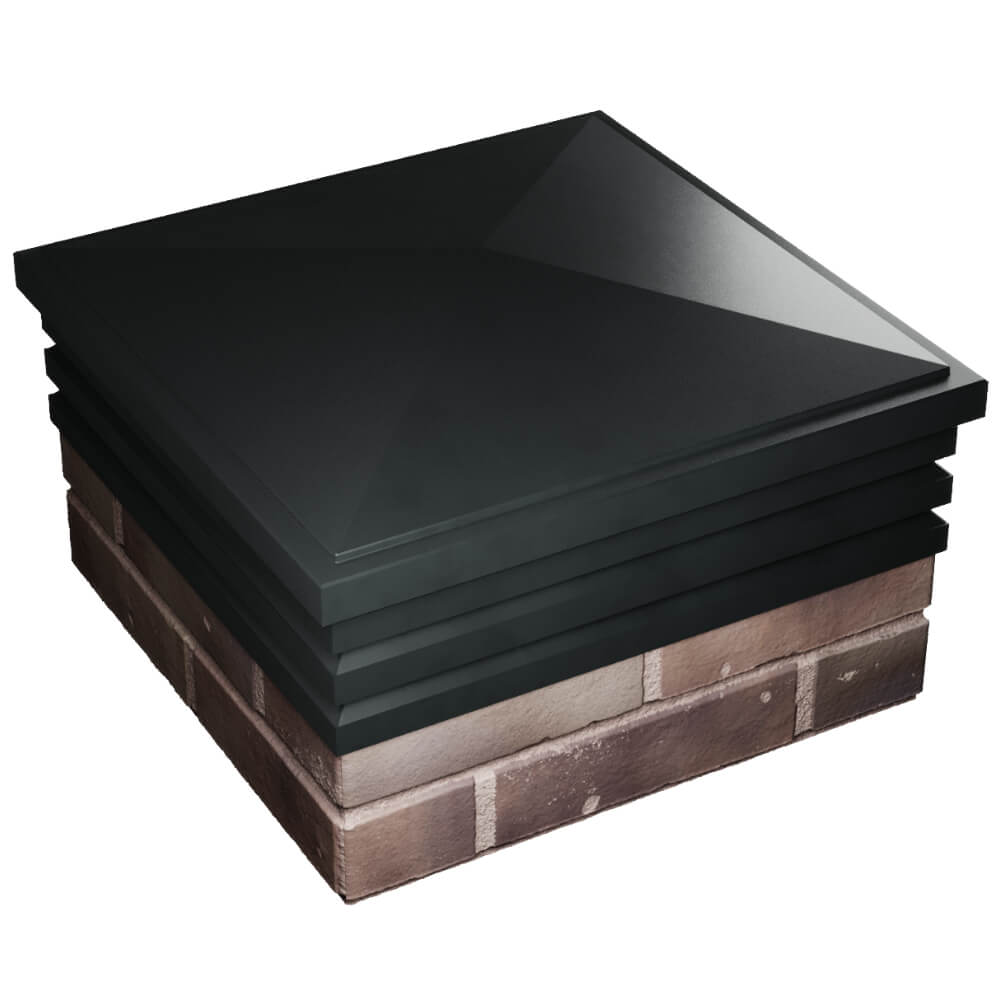 Колпак Zking Бона ХайТек Черный на столб 2х2 кирпича (513х513мм) в Орехово-Зуево фото