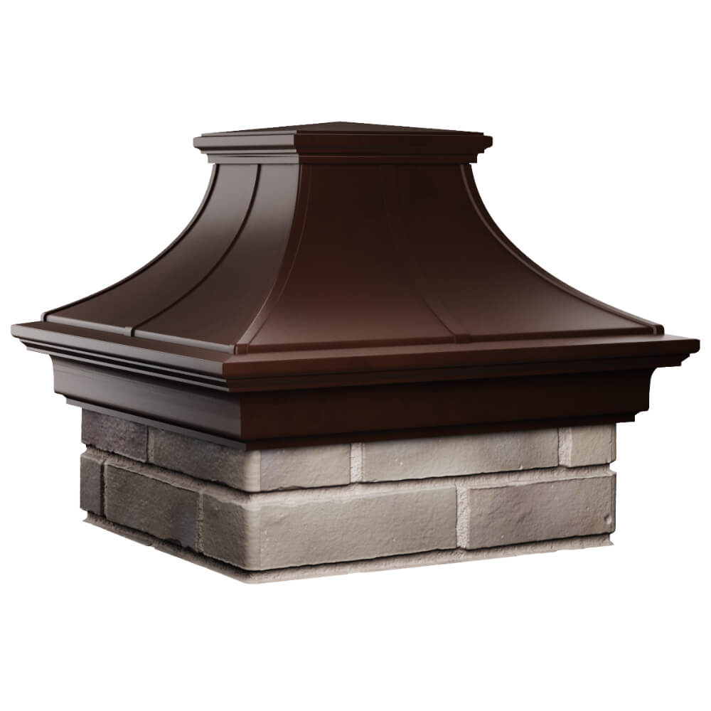 Колпак Zking Монблан Премиум Коричневый на столб 1.5х1.5 кирпича (385х385мм) в Орехово-Зуево фото