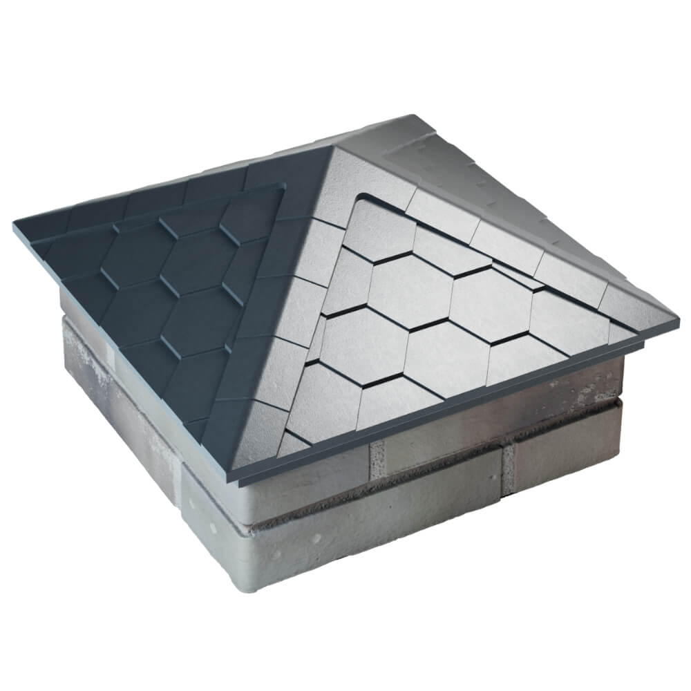 Колпак Zking Эверест Серый на столб 1.5х1.5 кирпича (390х390мм) в Орехово-Зуево фото