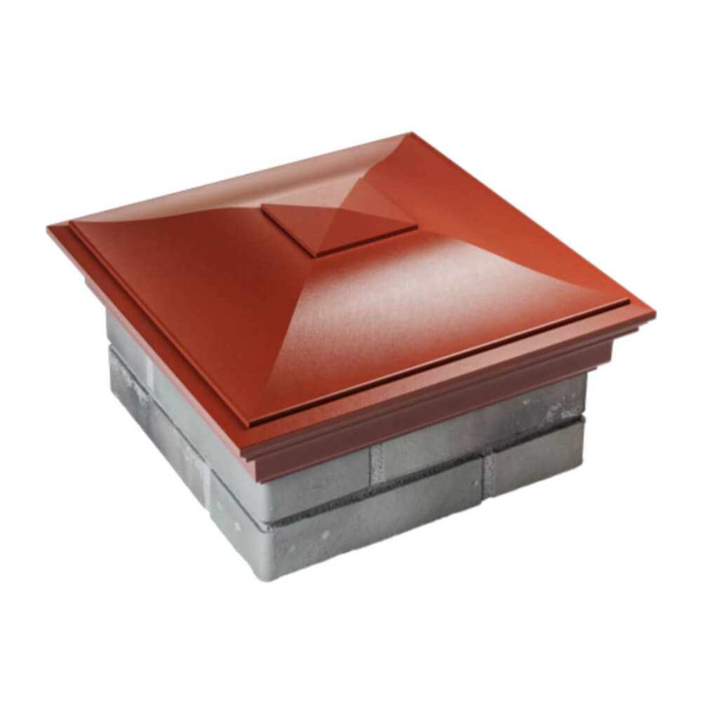 Колпак Zking Монблан Красный на столб 1.5х1.5 еврокирпича 0.7НФ (355х355мм) в Орехово-Зуево фото