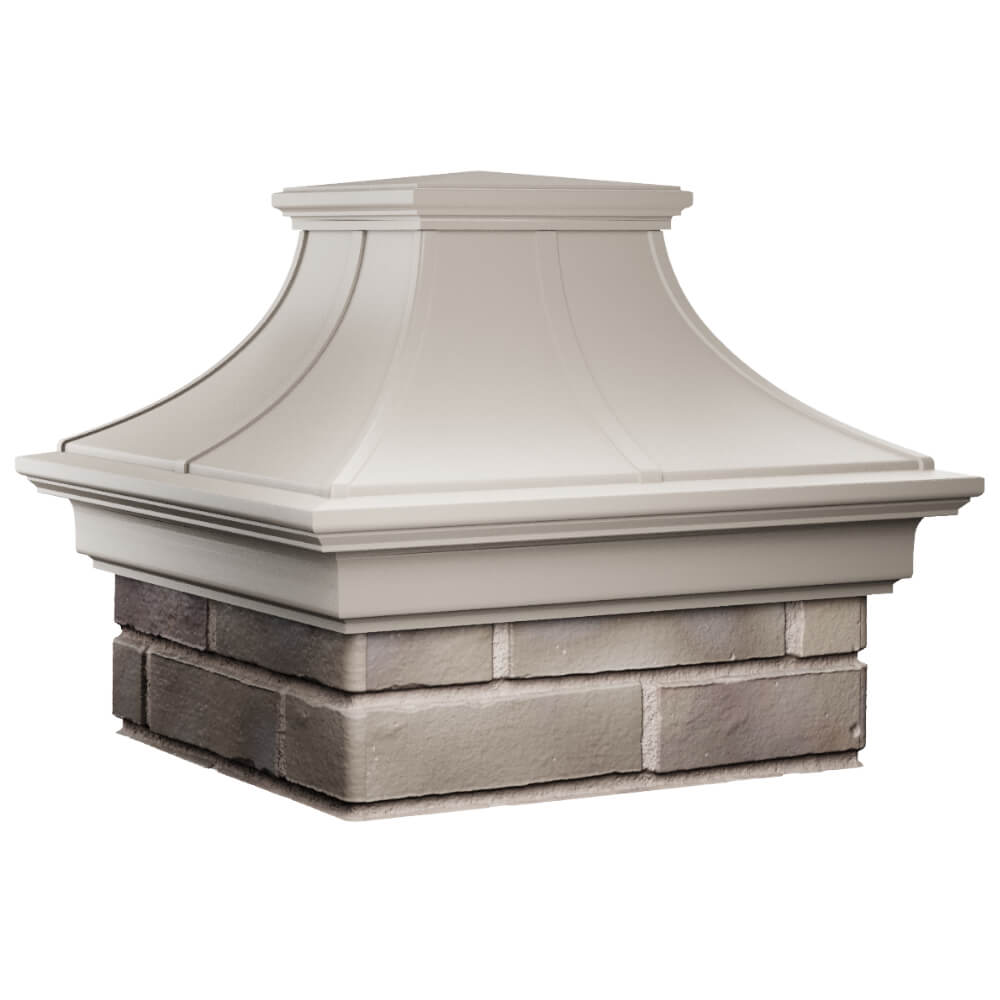 Колпак Zking Монблан Премиум Бежевый на столб 1.5х1.5 кирпича (385х385мм) в Орехово-Зуево фото