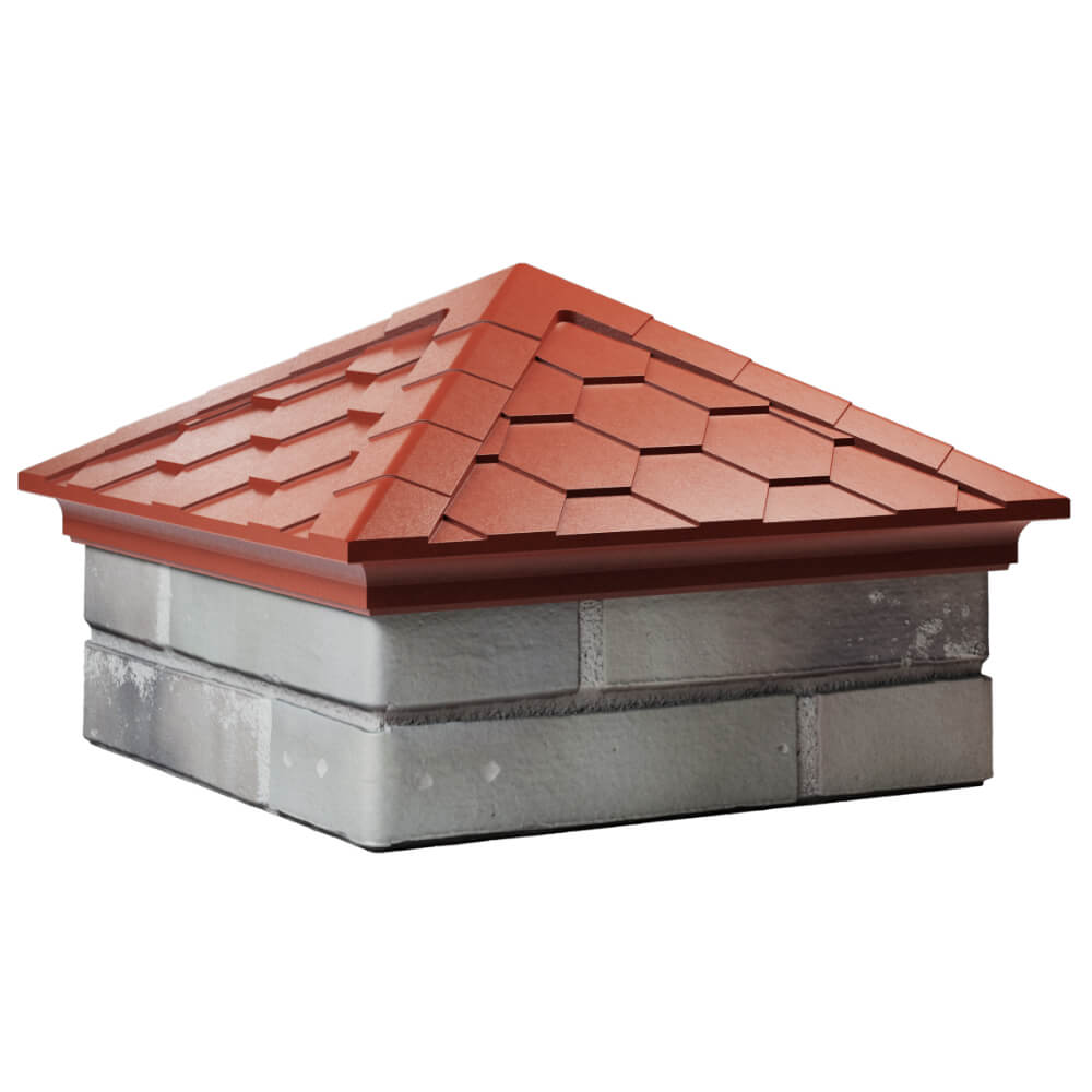 Колпак Zking Эверест Красный на столб 1.5х1.5 кирпича (390х390мм) в Орехово-Зуево фото