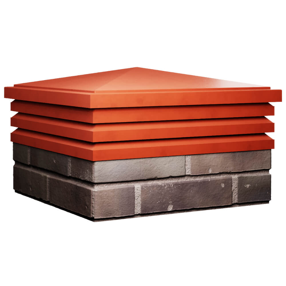 Колпак Zking Бона ХайТек Красный на столб 2х2 кирпича (513х513мм) в Орехово-Зуево фото