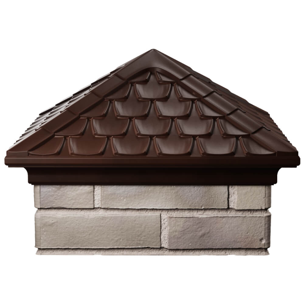 Колпак Zking Эльбрус Коричневый на столб 1.5х1.5 кирпича (385х385мм) Орехово-Зуево фото