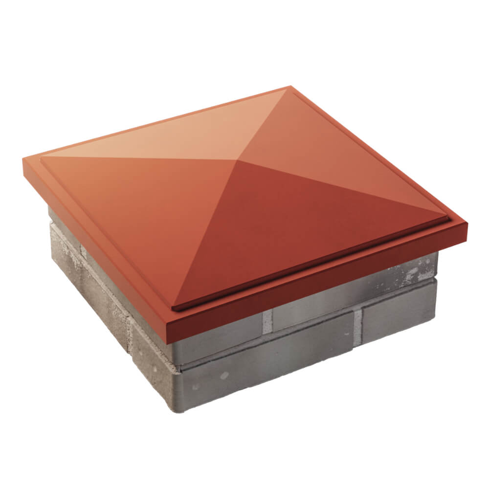 Колпак Zking БонаМоно Красный на столб 1.5х1.5 кирпича (385х385, 400х400мм) в Орехово-Зуево фото