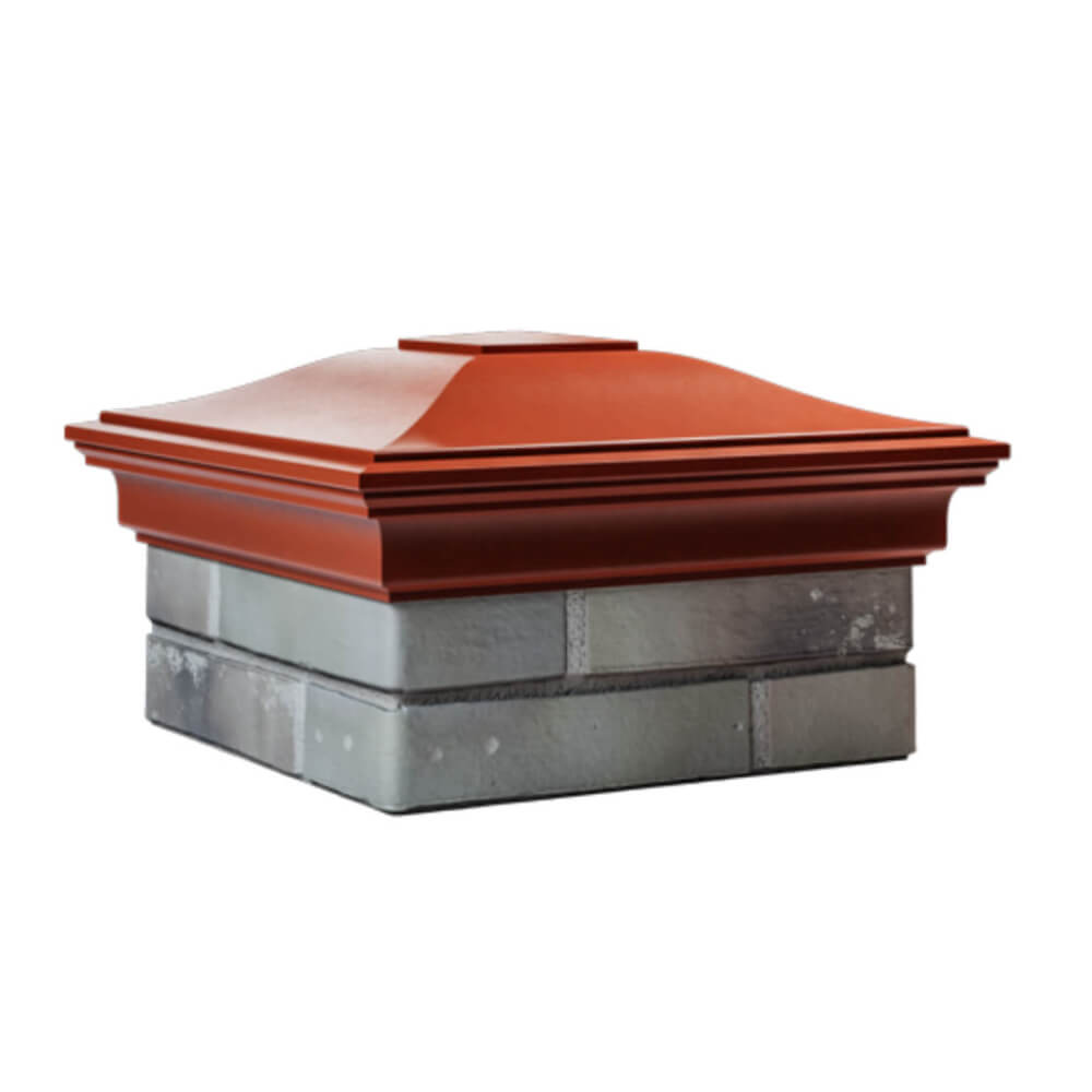 Колпак Zking Монблан Красный на столб 1.5х1.5 еврокирпича 0.7НФ (355х355мм) в Орехово-Зуево фото