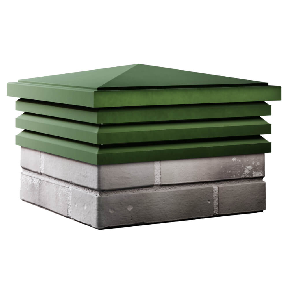 Колпак Zking Бона ХайТек Зеленый на столб 1.5х1.5 кирпича (385х385мм) в Орехово-Зуево фото