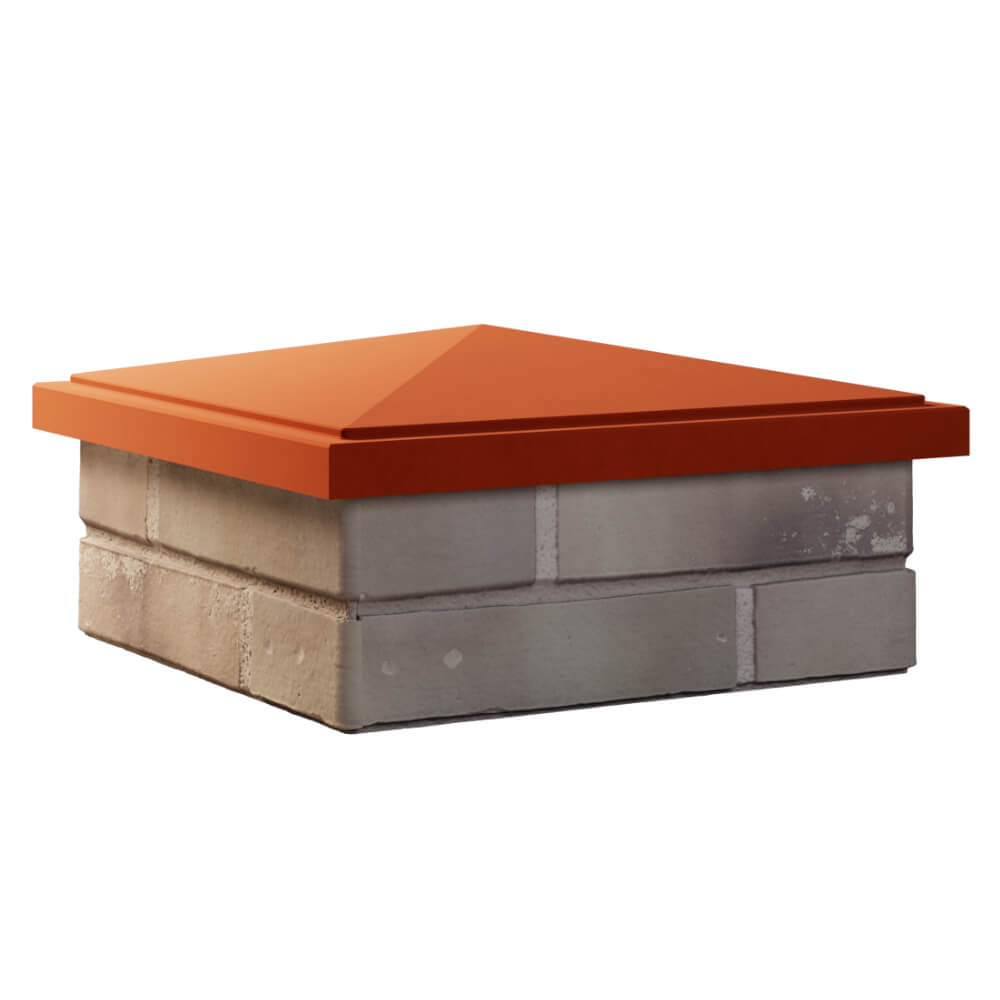 Колпак Zking БонаМоно Красный на столб 1.5х1.5 кирпича (385х385, 400х400мм) в Орехово-Зуево фото