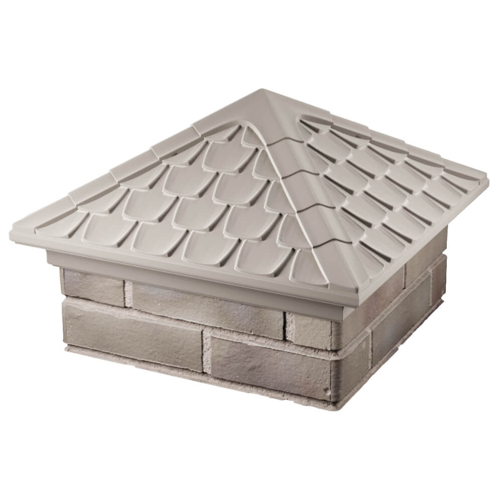 Колпак Zking Эльбрус Бежевый на столб 1.5х1.5 кирпича (385х385мм) в Орехово-Зуево фото