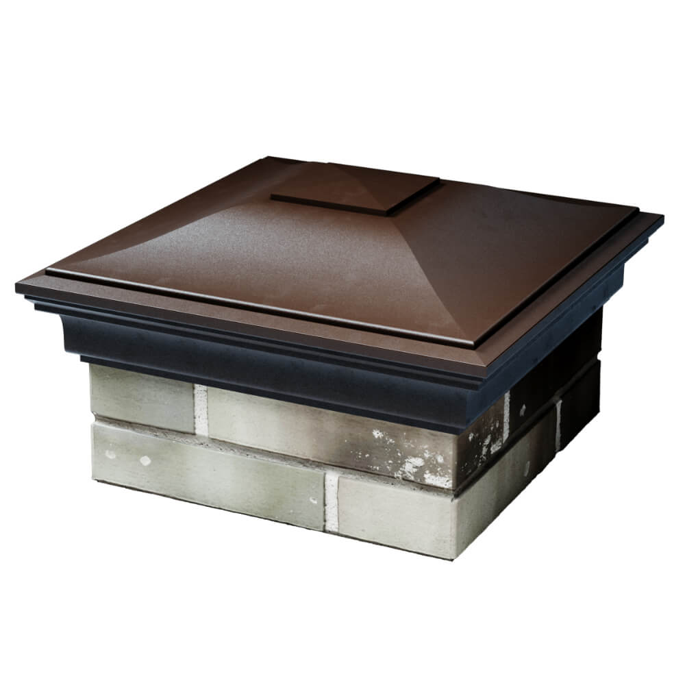 Колпак Zking Монблан Коричневый на столб 1.5х1.5 кирпича (385х385мм) в Орехово-Зуево фото