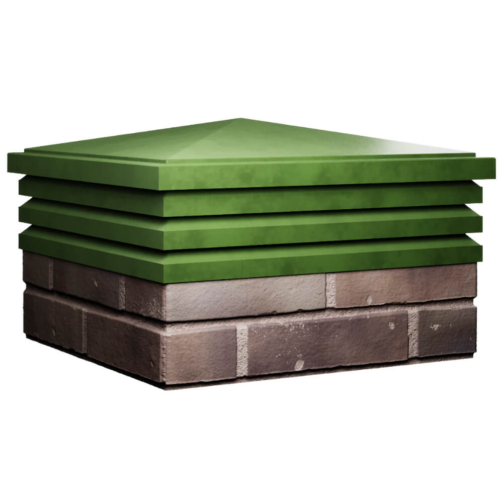 Колпак Zking Бона ХайТек Зеленый на столб 2х2 кирпича (513х513мм) в Орехово-Зуево фото