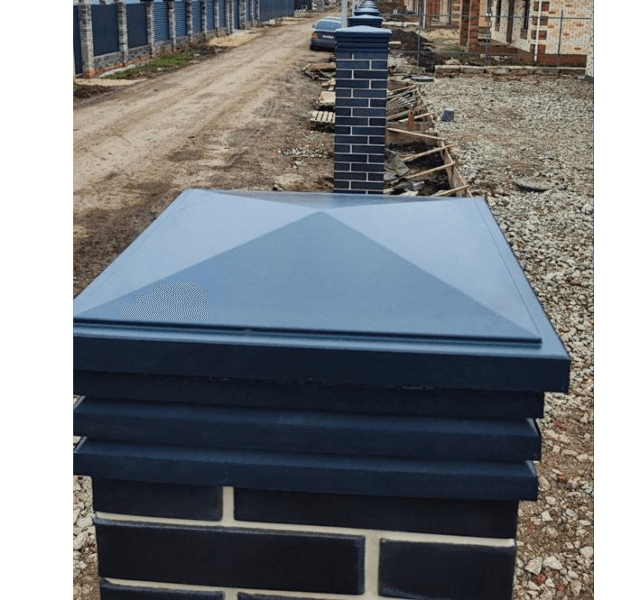 Колпак Zking Бона ХайТек Серый на столб 1.5х1.5 кирпича (385х385мм) в Орехово-Зуево фото